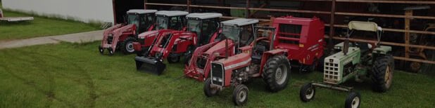 Massey Ferguson tractors lined up